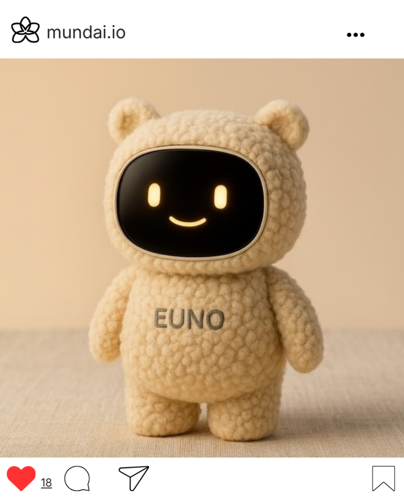 Post Instagram, Euno debout